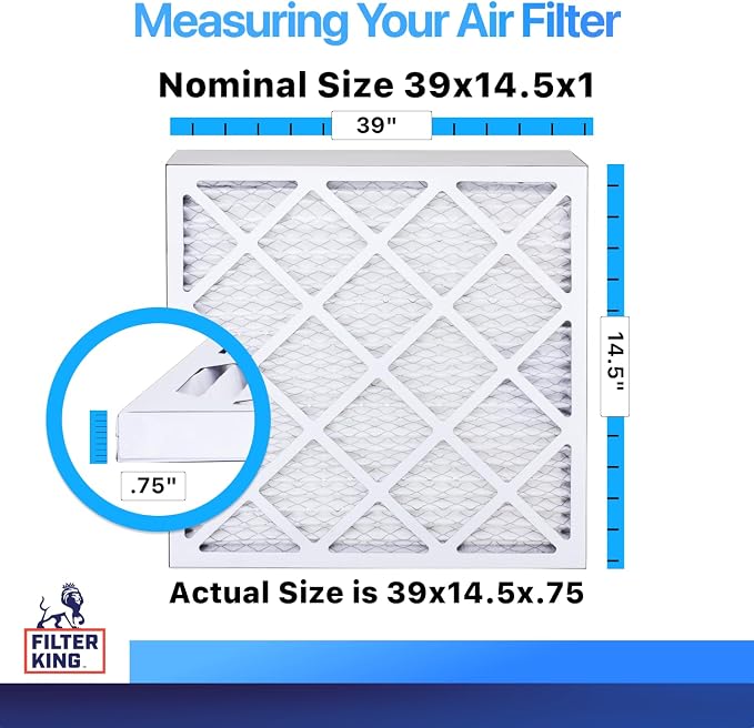 Filter King 39x14.5x1 Air Filter | 4-PACK | MERV 8 HVAC Pleated A/C Furnace