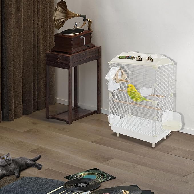 Medium Small Bird Cage with Stand Freestanding Flight Cage for Parrot Cockatiels Lovebirds Finches Parakeet Budgies