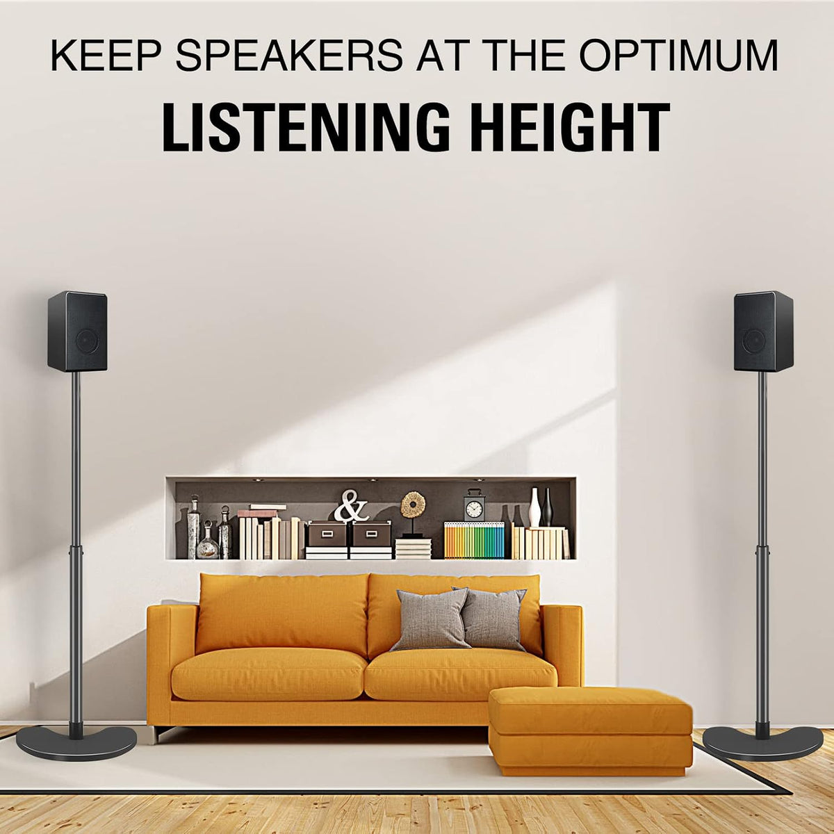 Mounting Dream Height Adjustable Speaker Stands, One Pair Floor Stands