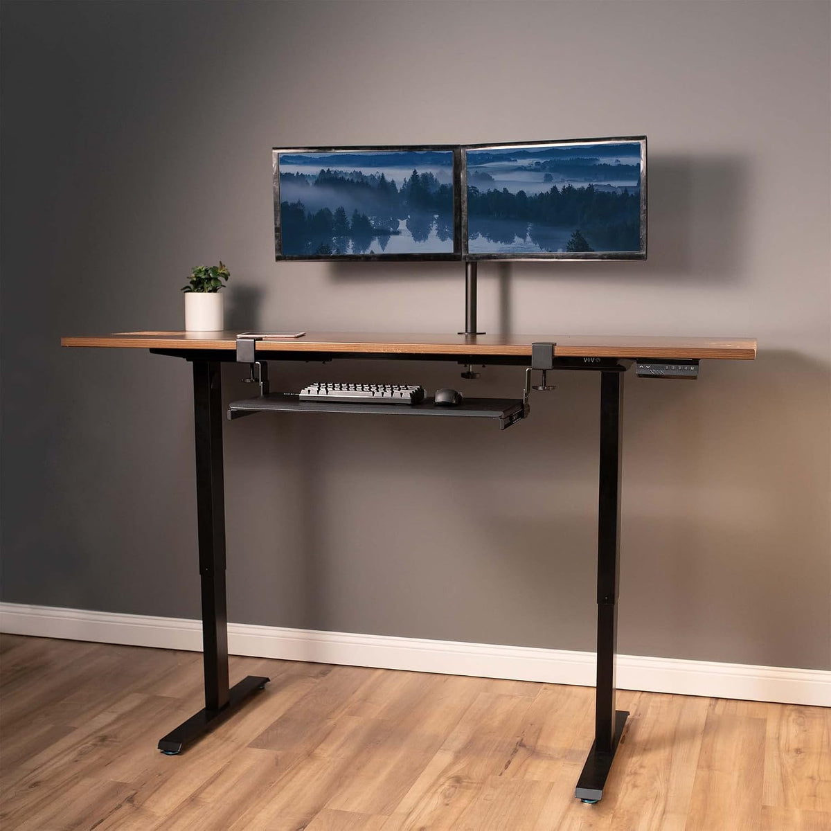 VIVO Black Clamp & 12" Rail Set for DIY Wooden Keyboard Tray, MOUNT-RAIL02H