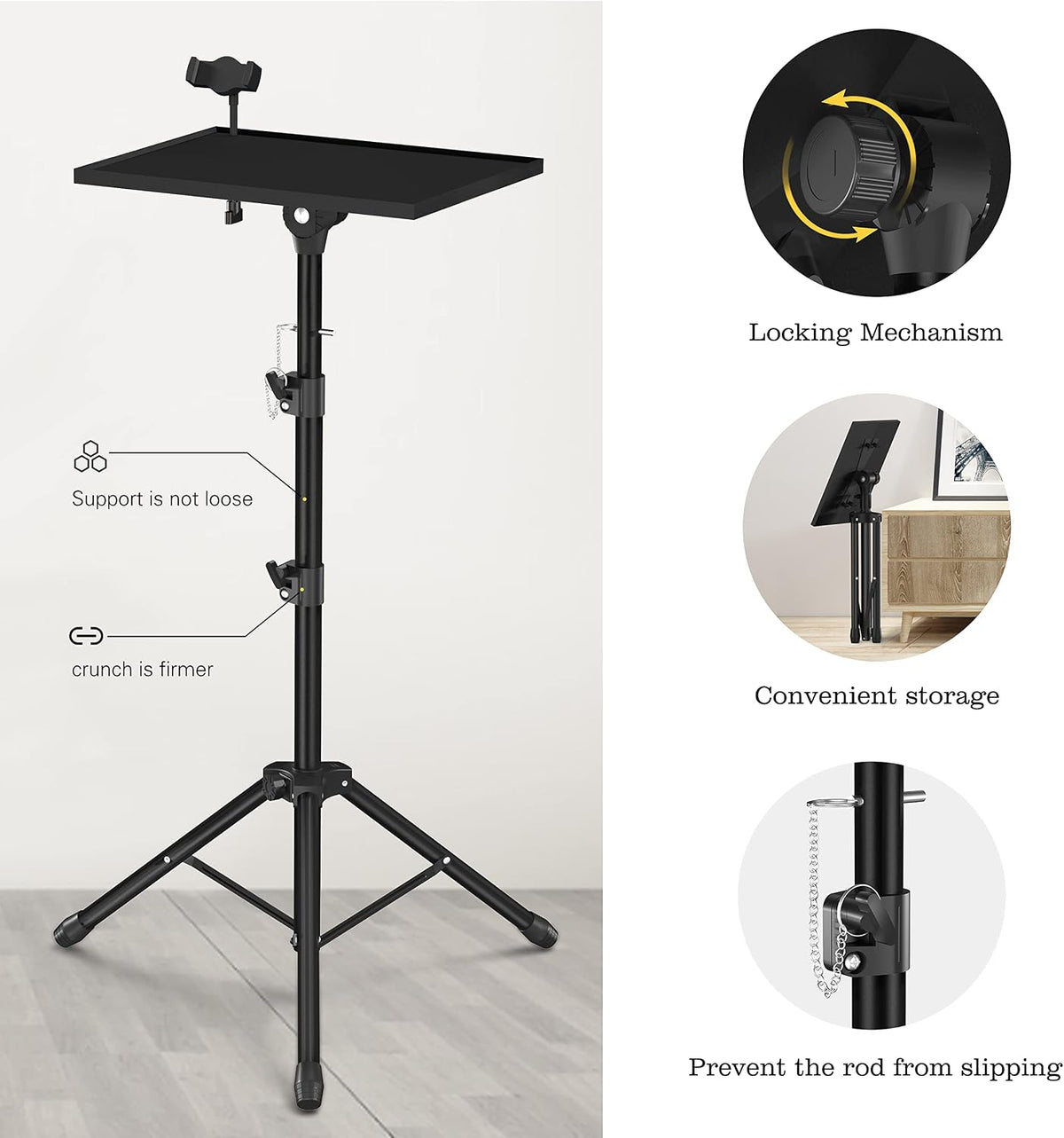 Facilife Projector Stand Tripod - Laptop Tripod Projector Stand Adjustable Height 22 to 47 Inch, Projector Tripod Stand, Tripod for Projector, Projector Stand for Outdoor Movies