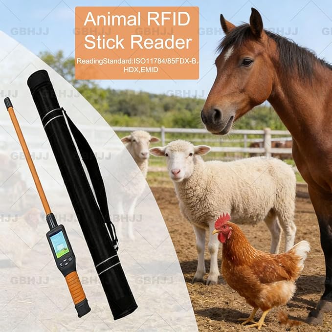 Pet Microchip Scanner, Pet Id Scanner Rechargeable Animal Chip Registration, 30S Auto Power Off & Storage Up to 20000 Datas, for Dog/Cat/Pig/Animal