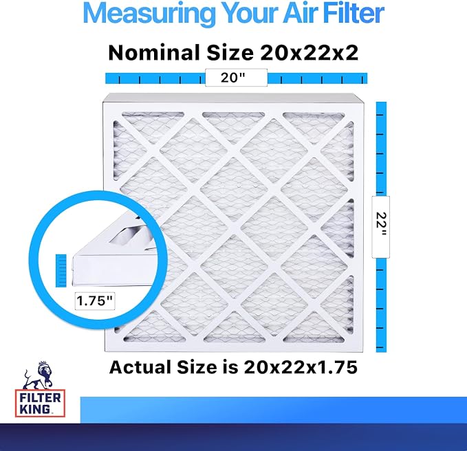 Filter King 20x22x2 Air Filter | 4-PACK | MERV 8 HVAC Pleated A/C Furnace