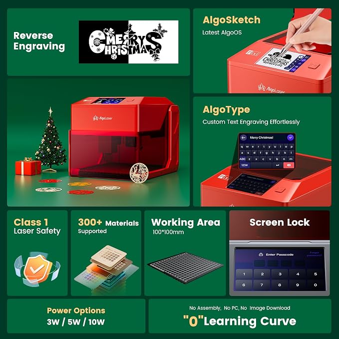 AlgoLaser 10W Laser Engraver Machine: Portable & Smart