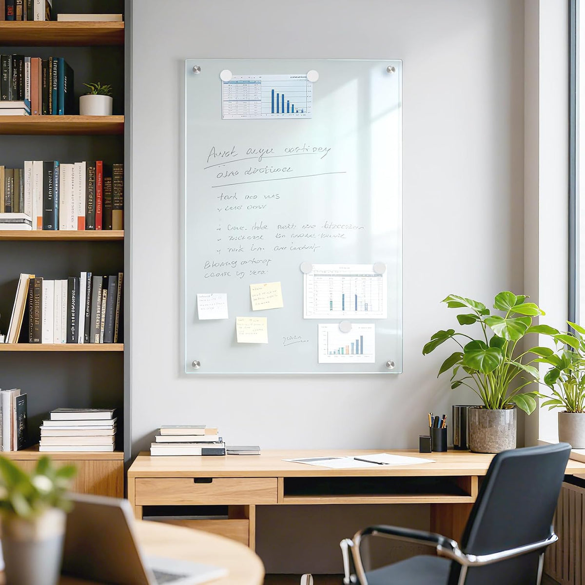 Tempered Glass Whiteboard 24" x 18" Magnetic Glass Dry Erase Board