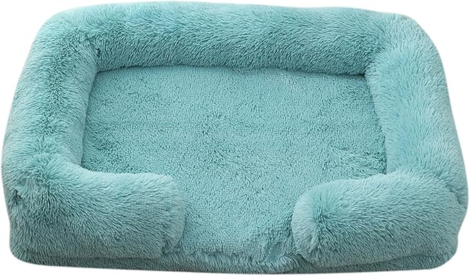 Dog Beds Large Sized dog Orthopedic, Sofa Dog Bed with Waterproof Lining and Nonskid Bottom, Rectangle Washable Dog Bed for Medium Small Dogs and Cats Comfortable ( Color : Green1 , Size : 17 x 15" )