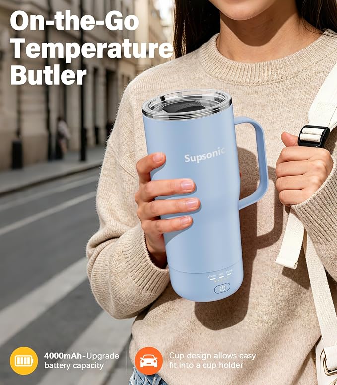 Supsonic Heated Coffee Mug, 20oz Electric Temperature Control Cup | Keeps