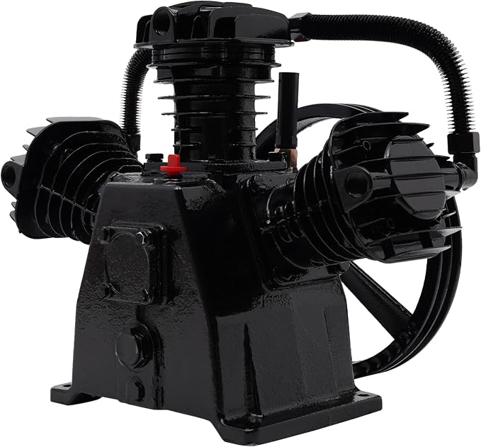 Air Compressor Pump Head, 5-HP Single-Stage Inline-Twin Replacement Air