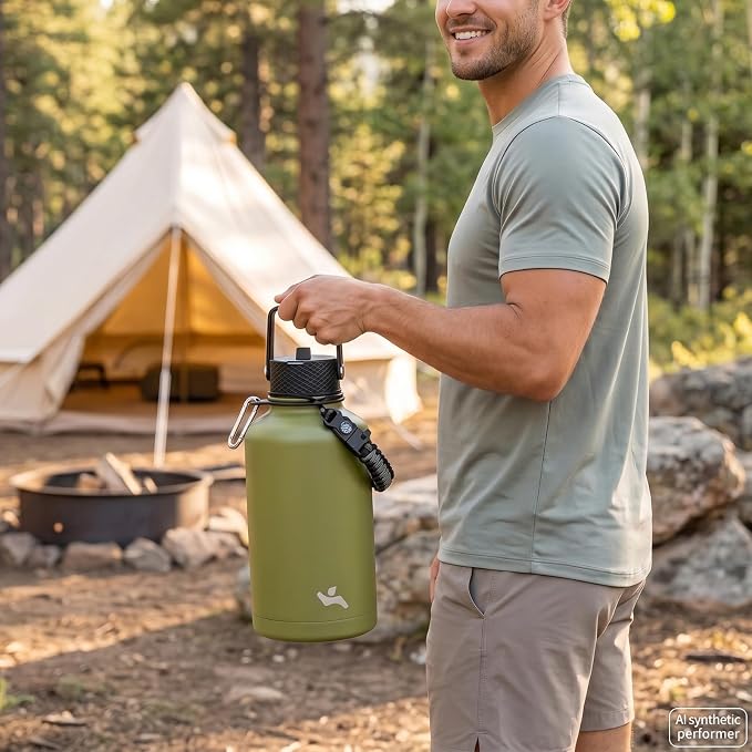 Konokyo 64 oz Insulated Stainless Steel Water Bottle Jug