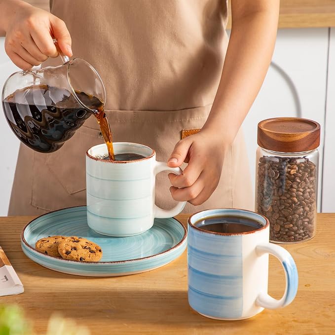 vancasso Bonita Ceramic Coffee Mug Set of 6, 16 Oz Coffee Cups