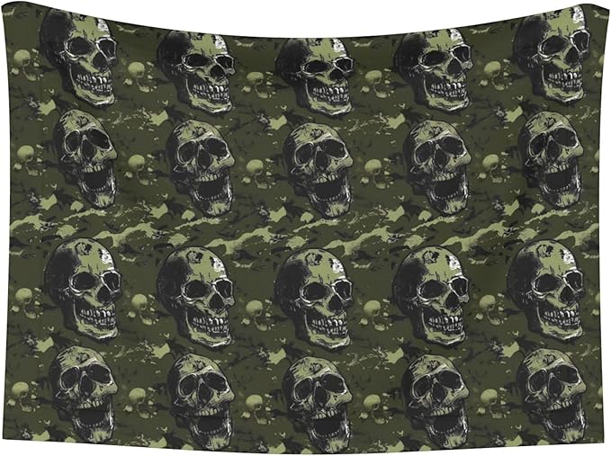 Waterproof Dog Blanket Soft Pet Blanket for Puppy Cat, Fleece Cat Throw Blankets for Furniture Bed Couch Sofa Reversible - Green Camouflage Skull 7