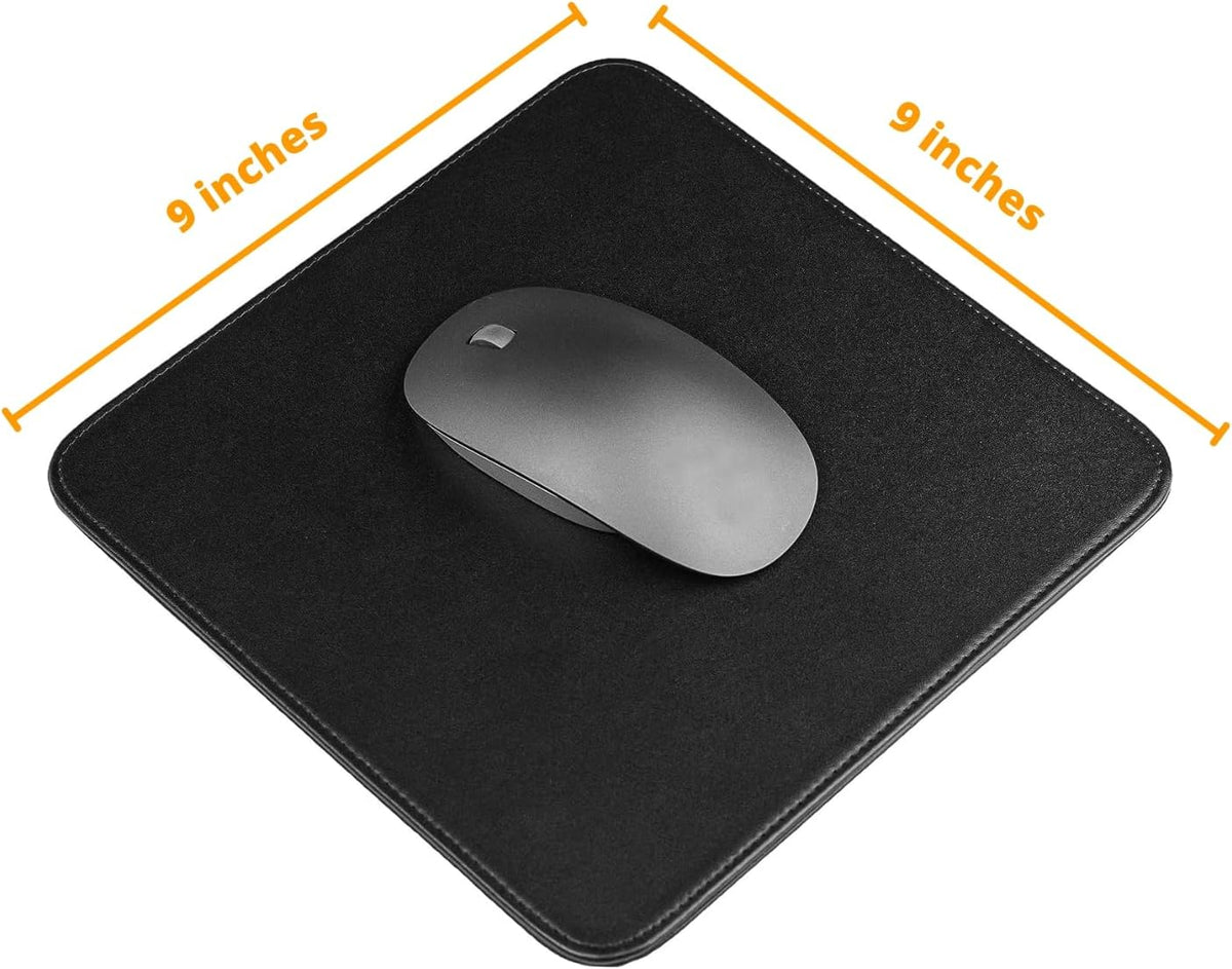 Castle Moat Mouse Pad Durable Genuine Leather, Easy to Clean Computer Mouse Pad with Non-Slip Rubber Base for Home and Office (No Logo)