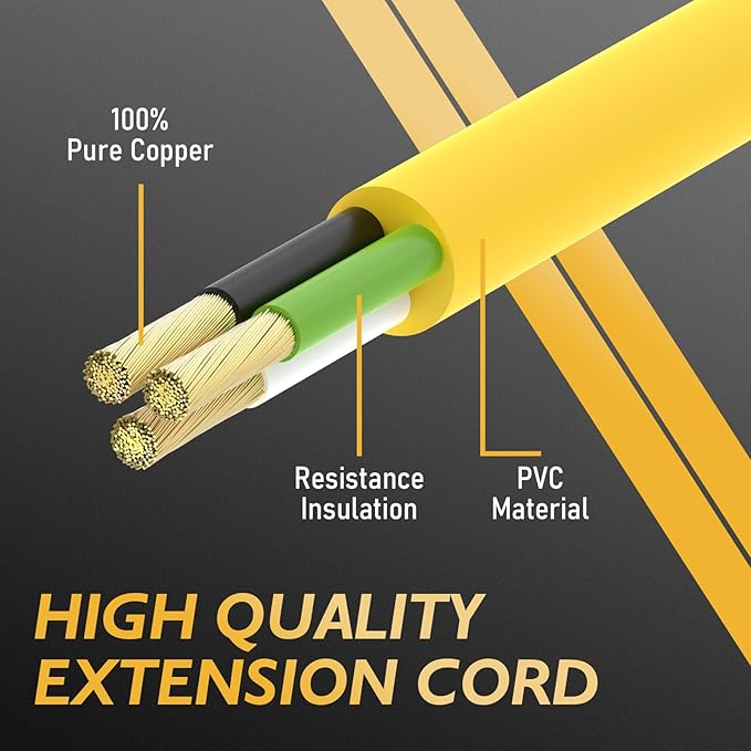 TOOLIOM 40FT 250 Volt Welder Extension Cord 10 AWG NEMA 6-50P to 6-50R Power Extension Cord for Welding Machines with ETL Approved