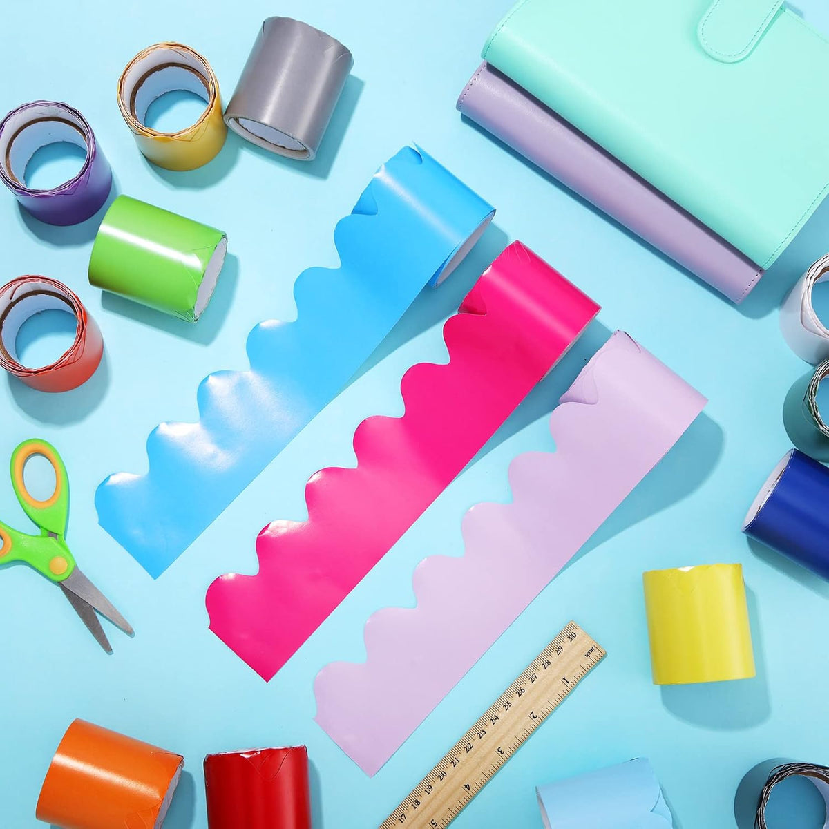 18 Rolls 300 Feet Bulletin Board Borders,Classic Style,Multicolored