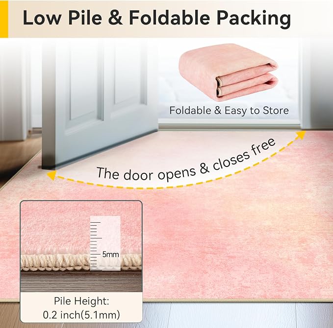 RELEANY Washable Area Rugs 6'x9' Non-Slip Modern Abstract Soft