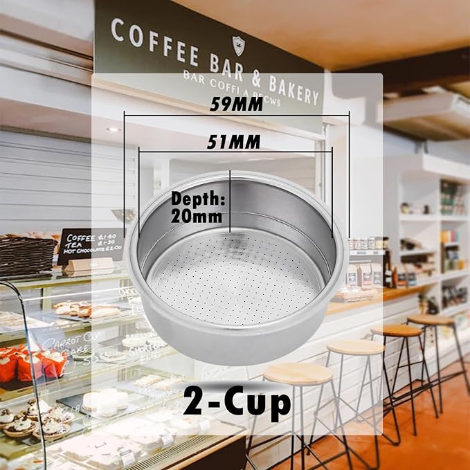 51mm Stainless Steel Coffee Filter Double Layer Filter Basket Stainless Steel