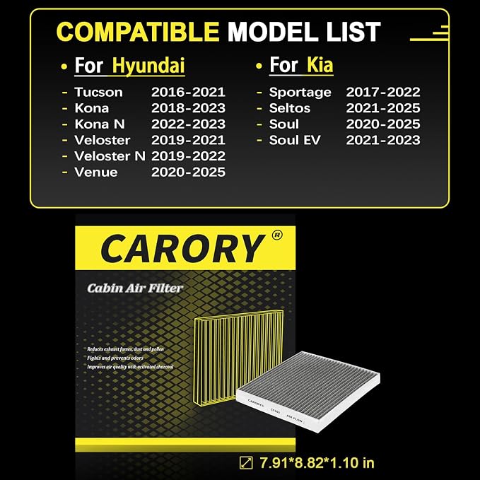 Cabin Air Filter w/Activated Carbon