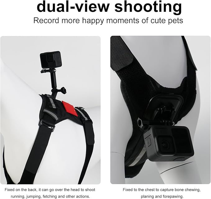 3. Lightweight Dog Chest Mount for Action Cameras ABS Harness with Multi-Angle for 8-35kg Outdoor Pets Dog Perspective Harness