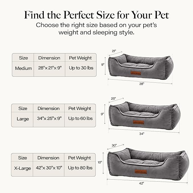 Modern Threads Luxury Dog Bed - Comfortable Tufted Velvet Cushion for Small to Medium Dogs - Machine Washable - Durable & Cute Sleep Space for Pets - Pamper Your Pet with Cozy Beds - Charcoal