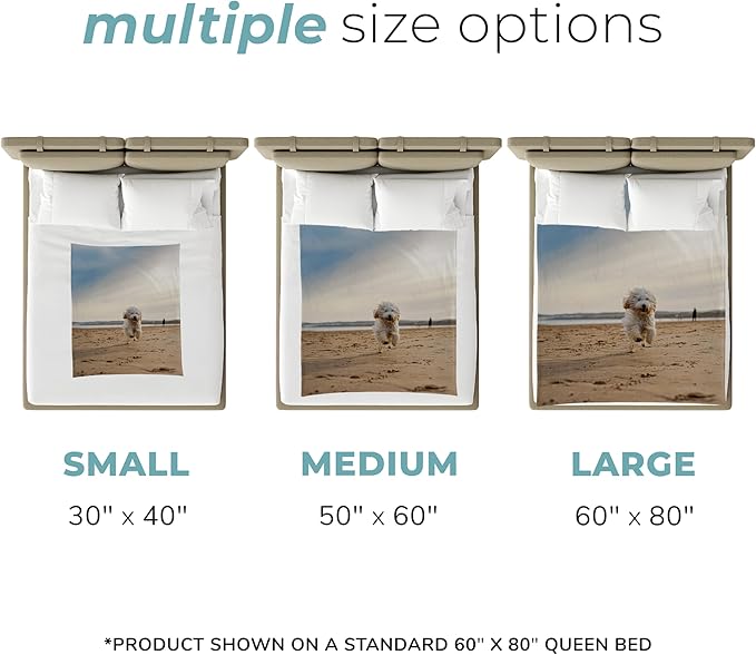 Prints Next Day – Custom 30" x 40" Fleece Pet Lightweight Blanket with Photo Upload - Gift for Dog or Cat Owners - Personalized Couch Throw - Printed in America