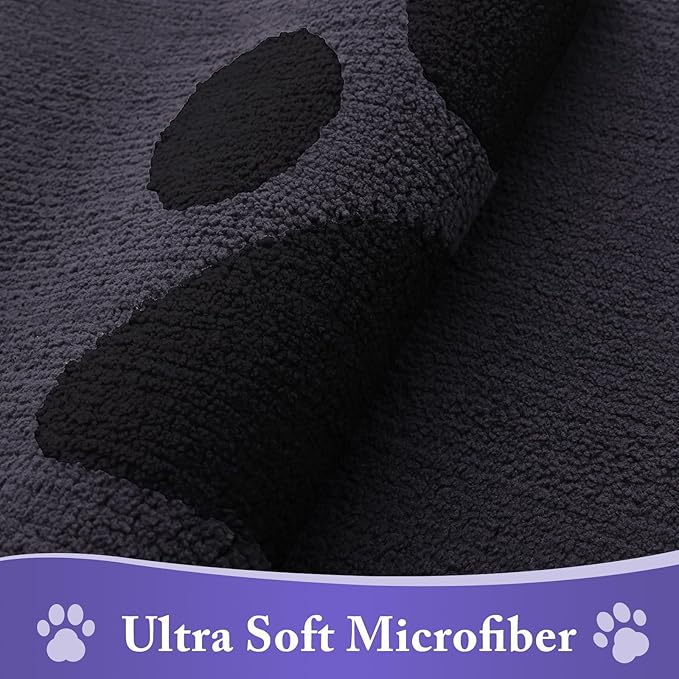 Buganda Dog Door Mat for Muddy Paws, Absorbent Dirt Trapper Non Slip Indoor Doormats, Washable Low-Profile Mat for Mud Dogs, Entryway Carpet for Inside Floor (48x30 Inches, Black)