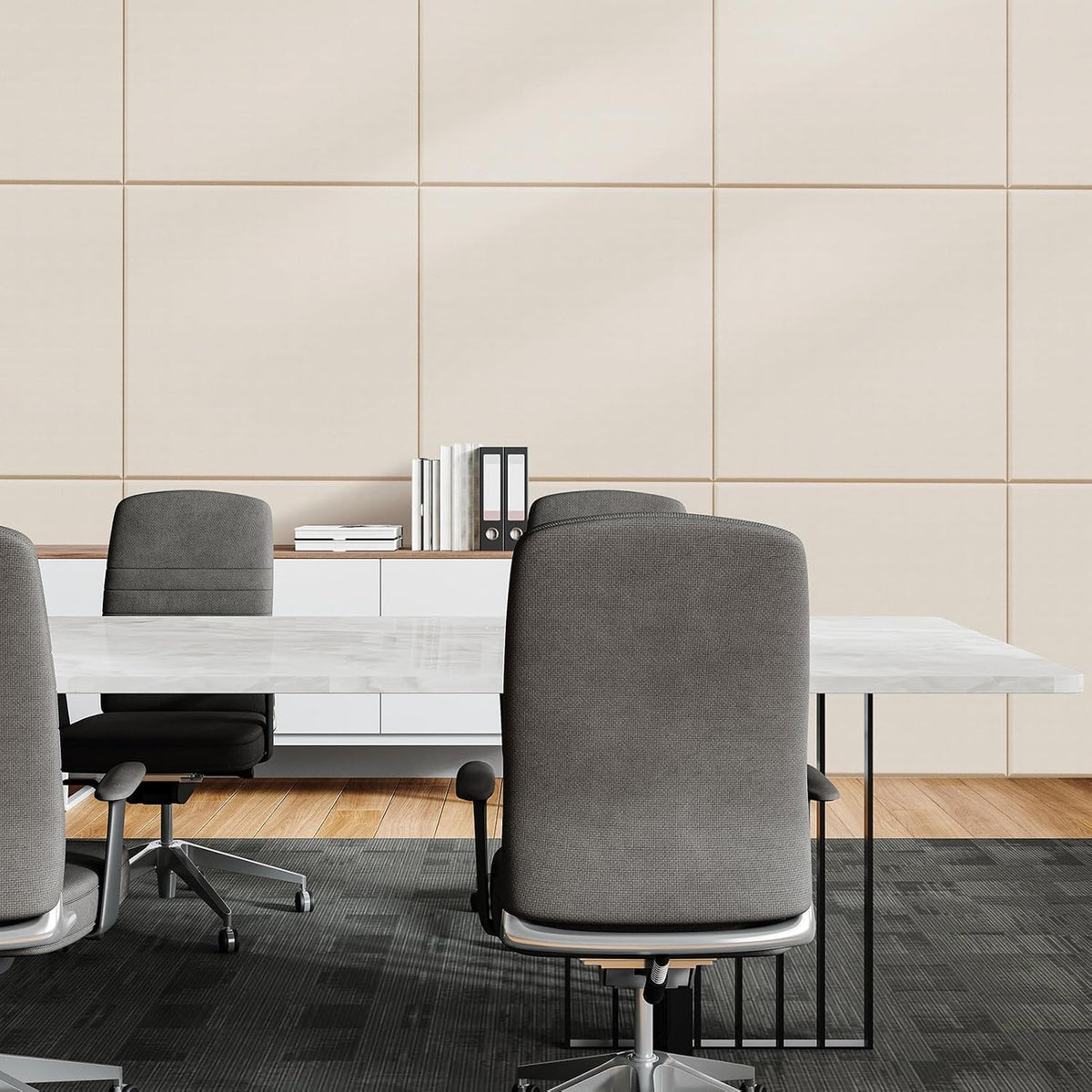 MaxGear Extra Large Bulletin Board 72" x 48", Light Tan Felt Wall Tiles