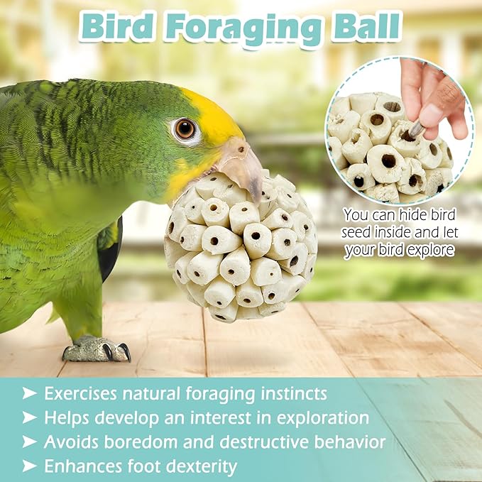 PINVNBY 12 Pack Small Sola Balls Bird Toys Soft & Chewable Bird Chew Ball Natural Sola Plant Lightweight Shred Toy for Parakeet Cockatiel Lovebird Budgie and Similar Sizes Pets