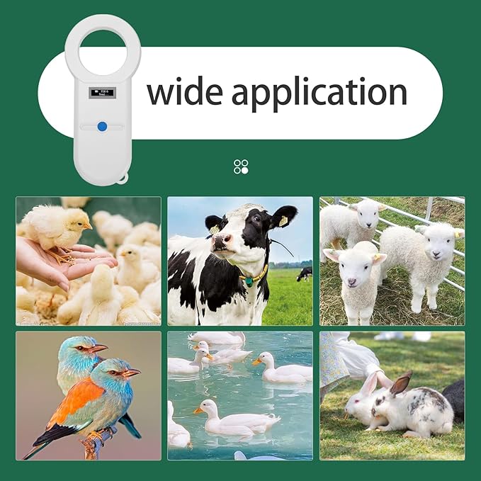 Pet Microchip Scanner with OLED Display, 134.2Khz USB Rechargeable ID Reader - High Frequency ISO Standard Compatible, Portable Lightweight Design for Animal Identification