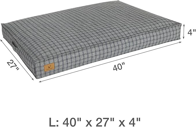 Dog Bed with Easy-Grip Handle - Shredded Memory Foam Pet Bed, Removable & Machine Washable Cover, Non-Slip Bottom, Choose from Cooling Linen or Warm Flannel Style for Dogs & Cats(Large)