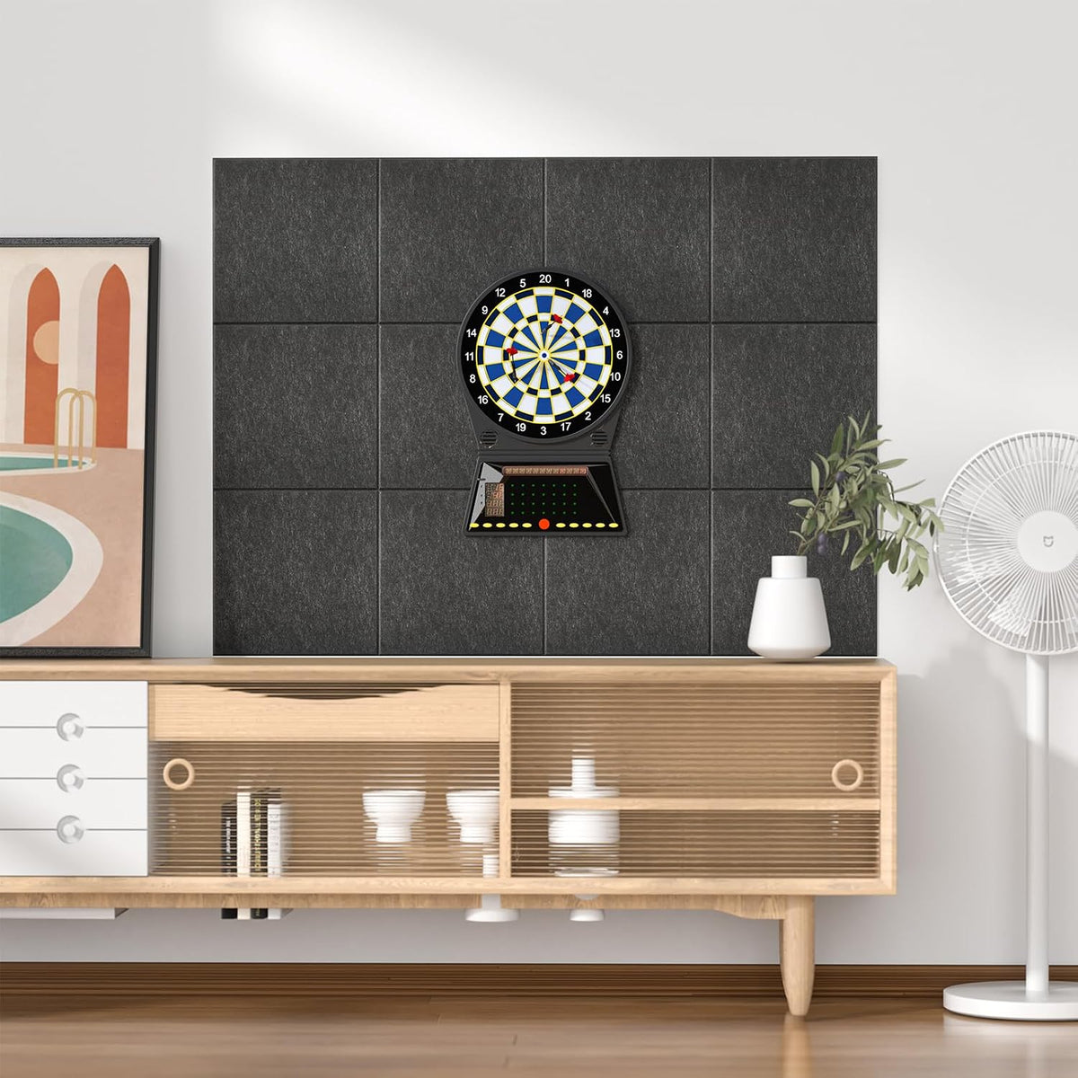 MaxGear Felt Bulletin Board 48" x 36", Dark Gray Felt Wall Tiles Wall Decor