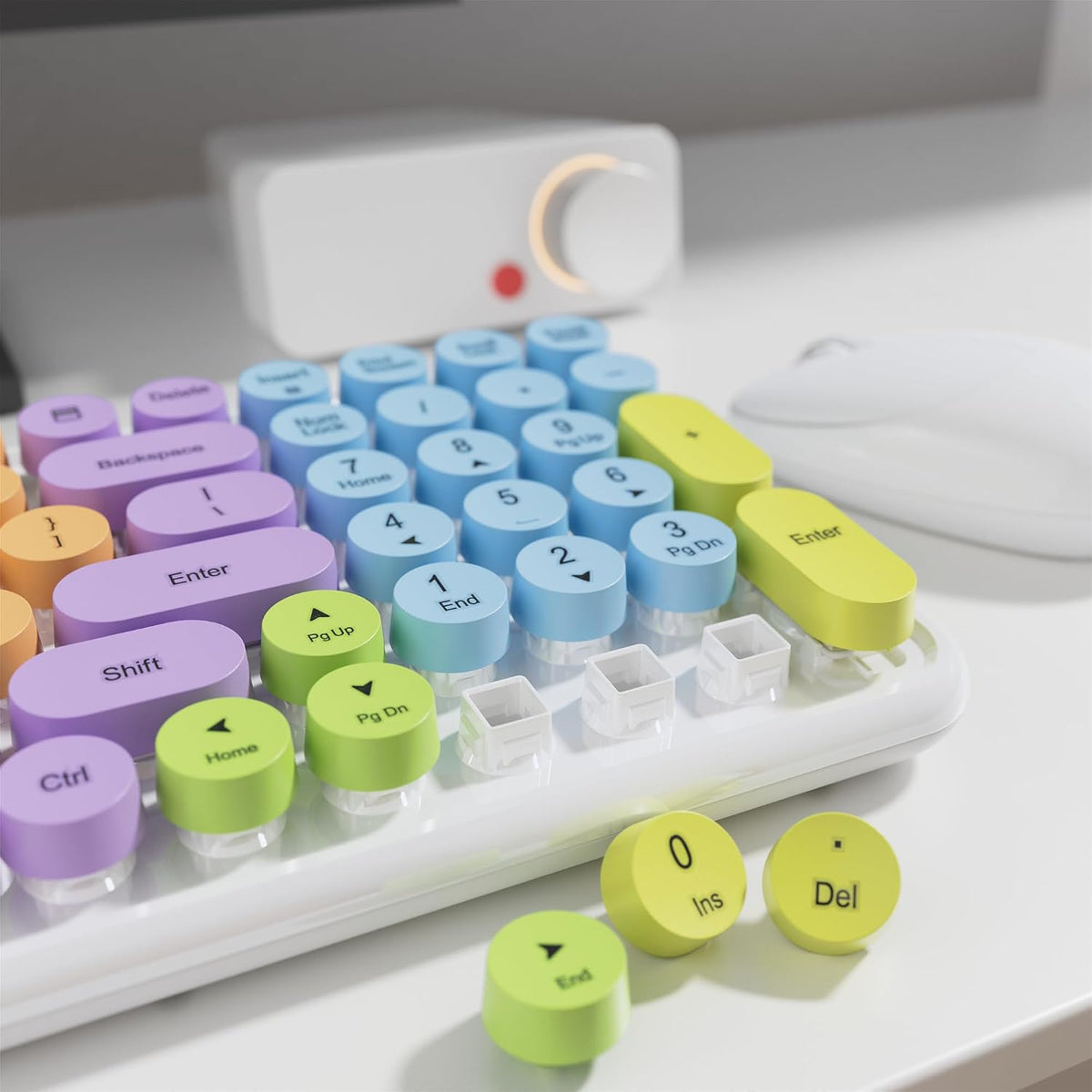 MPTOG Retro Typewriter Wireless Keyboard and Mouse Combo (White)