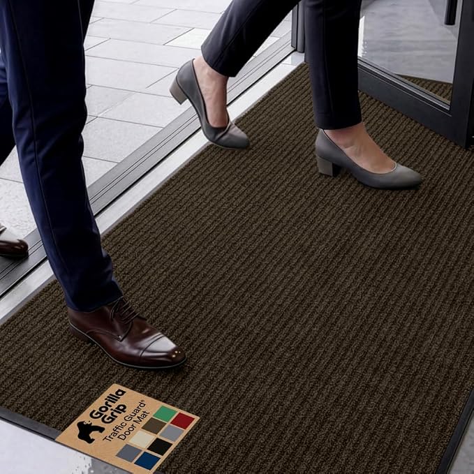 GORILLA GRIP Waterproof Traffic Guard Door Mat, Heavy Duty Entryway Mats