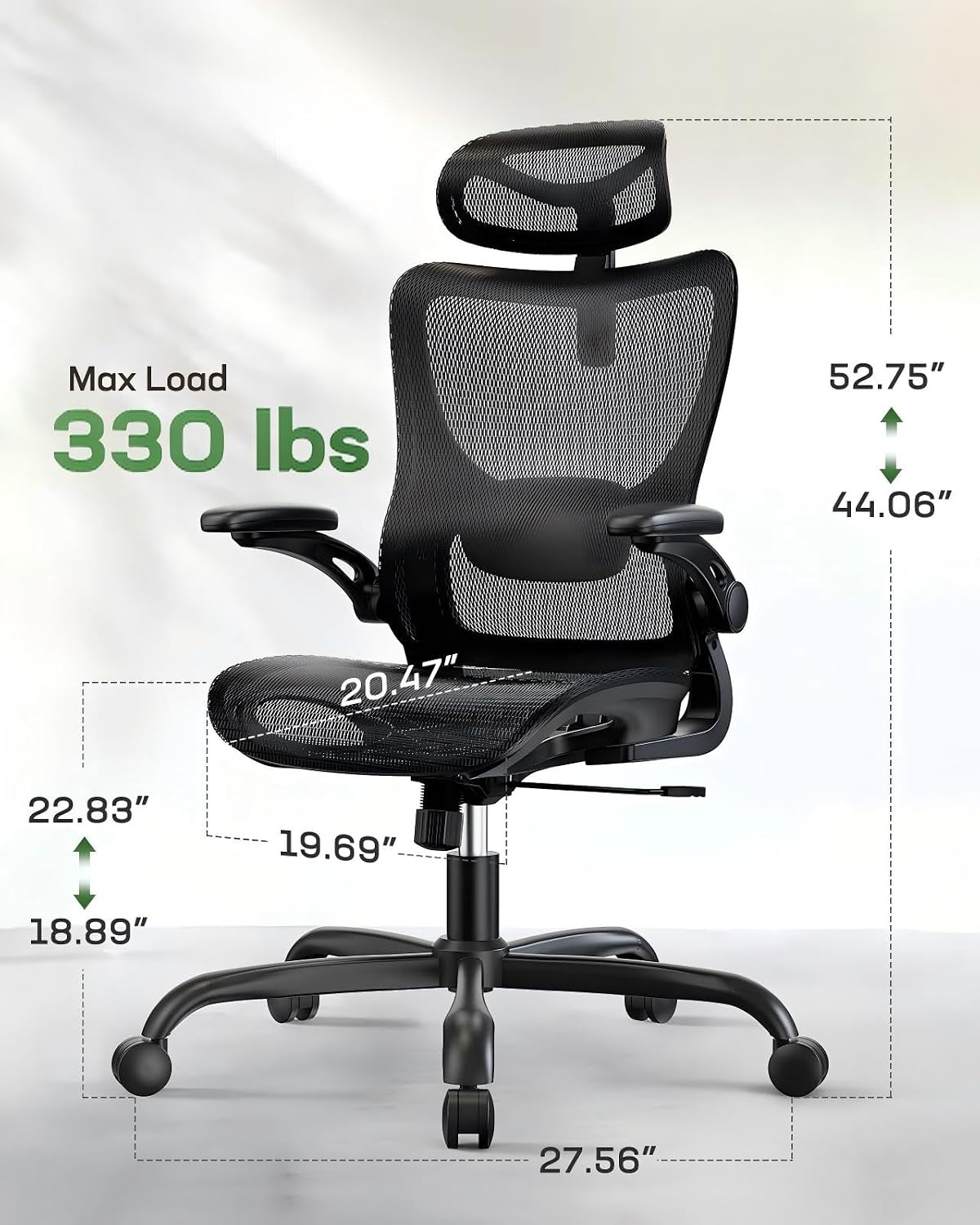 Marsail Ergonomic Mesh Office Chair with Adjustable Lumbar Support