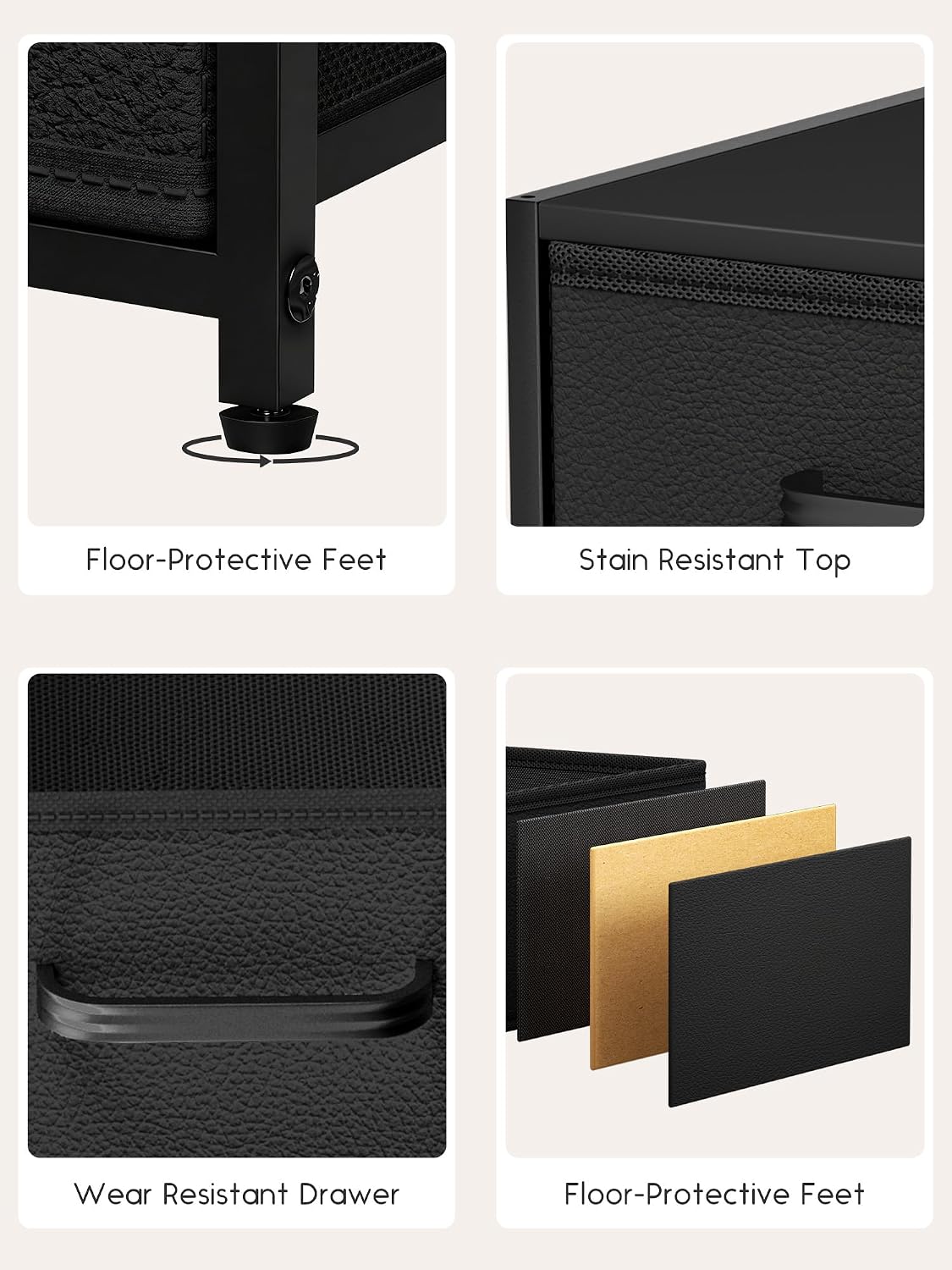 Homsorout 2 Drawers for Closet -Small Fabric Dresser Closet Storage