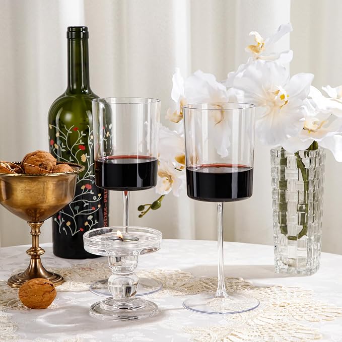 Ciaell 12 Pack Clear Plastic Wine Glasses - 14Oz Plastic Wine Glasses -