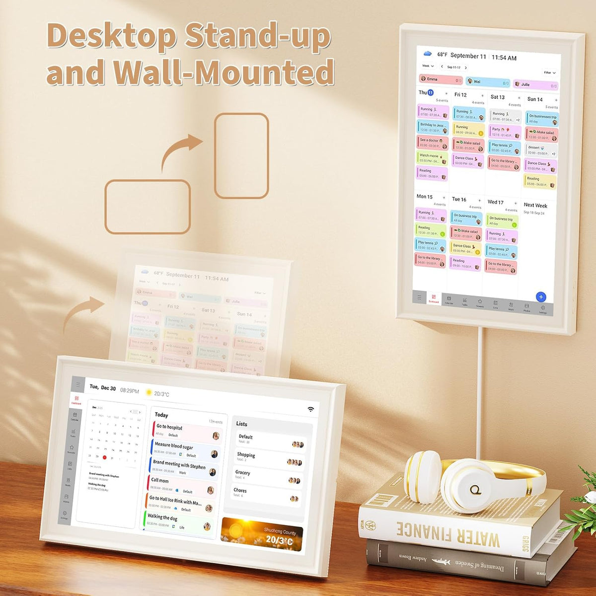 Digital Calendar, Electronic Calendar with 15.6-inch Touch Screen,32GB Smart Calendar, Work and Family Planner, Also Functions As a Digital Picture Frame,Best Gift for Your Loved Ones