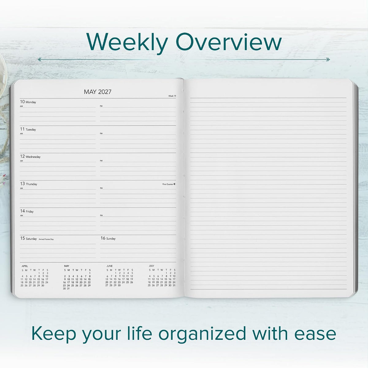 Harbor Weekly Journal Notebook Planner 2027 Leida Pine