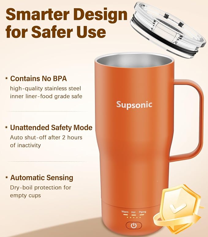 Supsonic Heated Coffee Mug, 20oz Electric Temperature Control Cup | Keeps