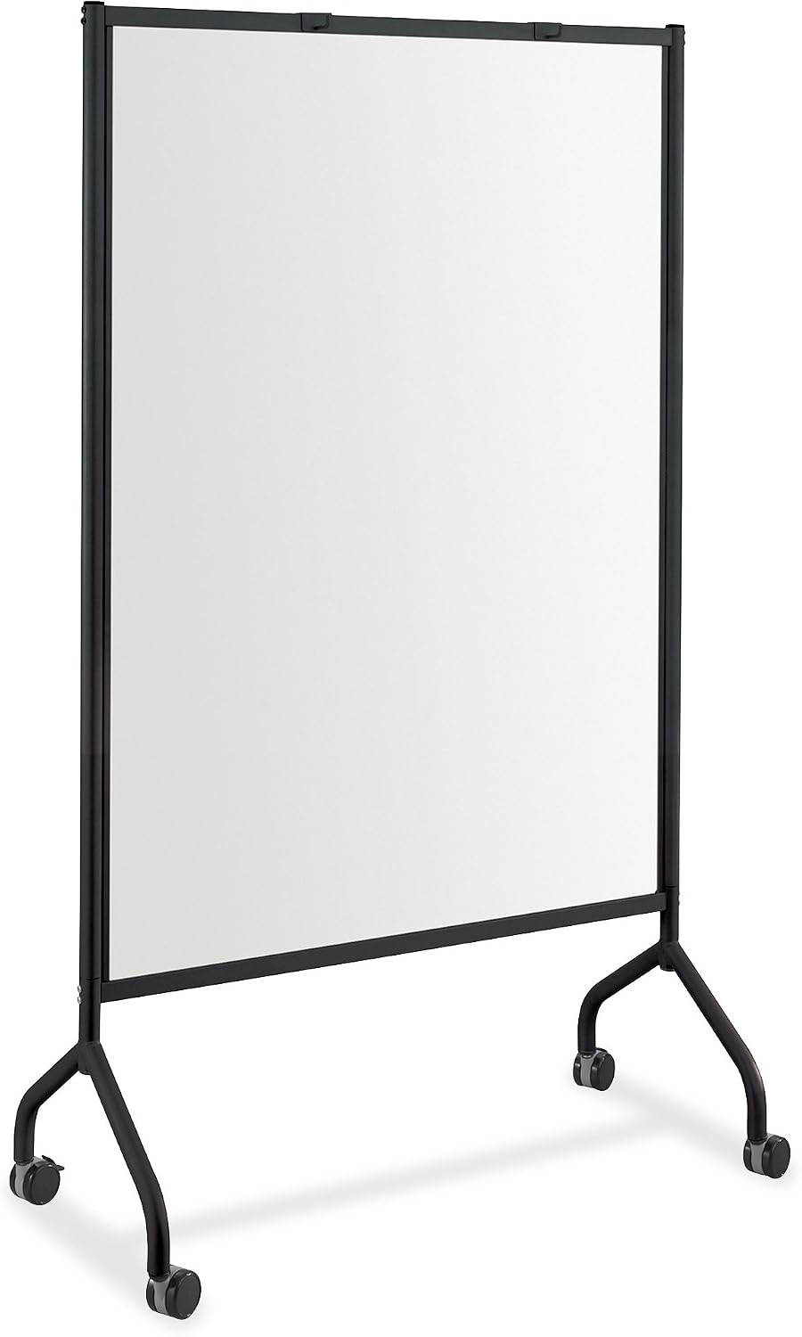 Safco Products Impromptu Full Collaboration Whiteboard Screen 8511BL, Black, 42"W x 72"H, Double-Sided Magnetic Dry Erase Board, Commercial-Grade Steel Frame, Swivel Wheels, Accessory Shelf