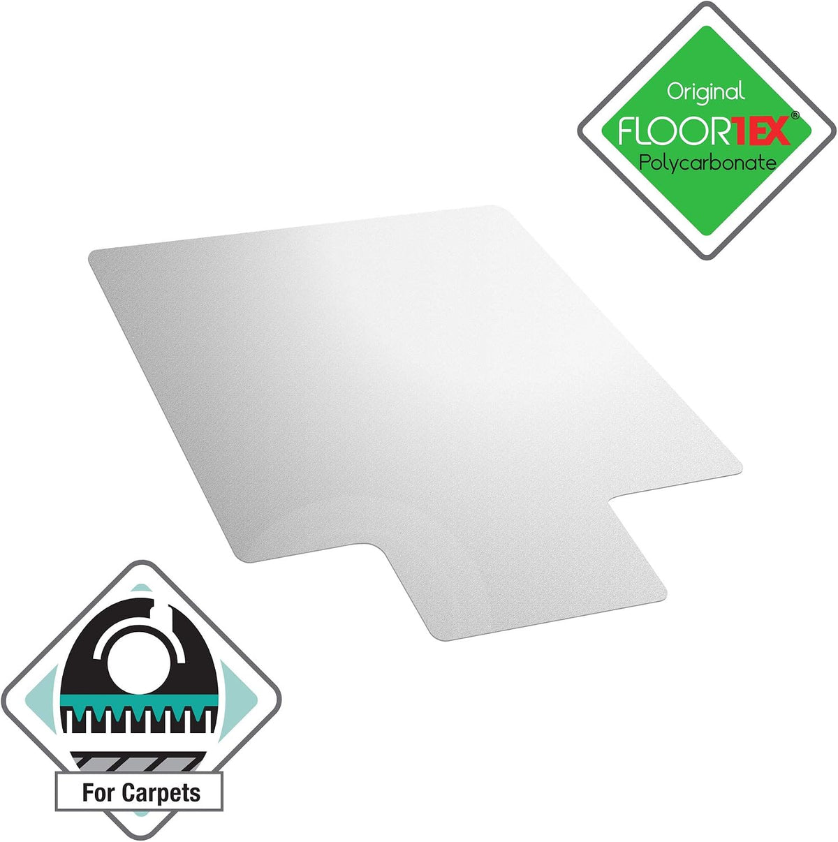 Floortex® Exclusive Ultimat® Polycarbonate Lipped Chair Mat for Carpets up to 1/2" - 48 x 53