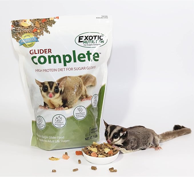 Sugar Glider Superior Food Starter Package - Nutritionally Complete Pellet Diet & High Protein Supplemental Food for Sugar Gliders… (4 Piece Set)