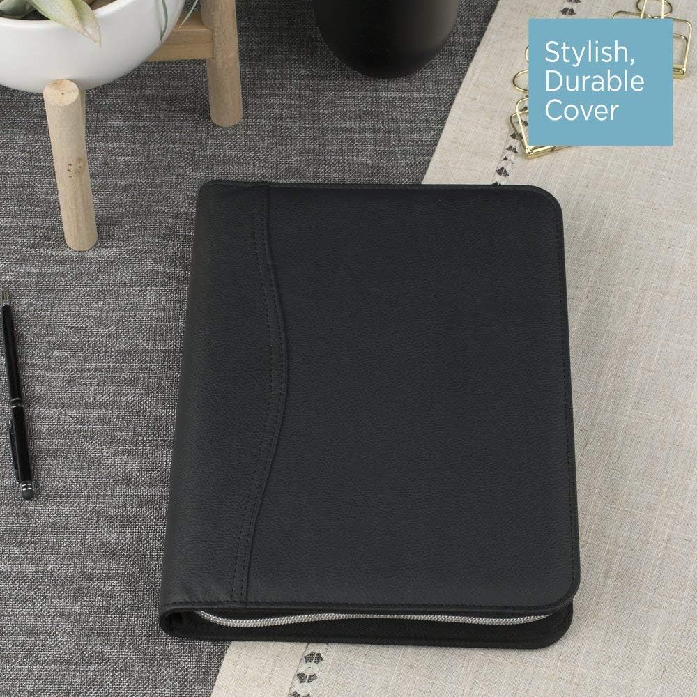 AT-A-GLANCE Textured Faux Leather Undated Starter Set, Desk Size, Black (031-0340-05)