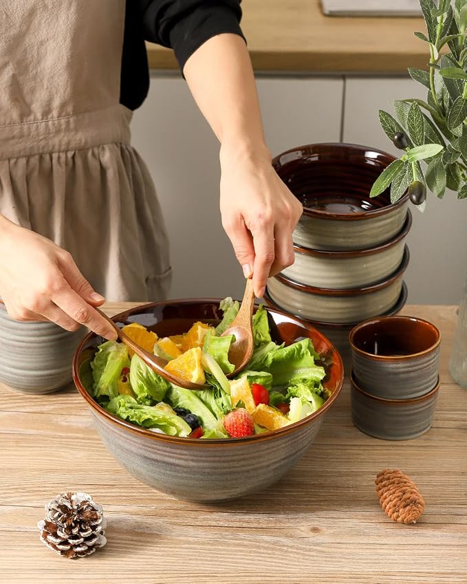 Hasense Serving Bowls, 84 Ounce Ceramic Serving Dishes