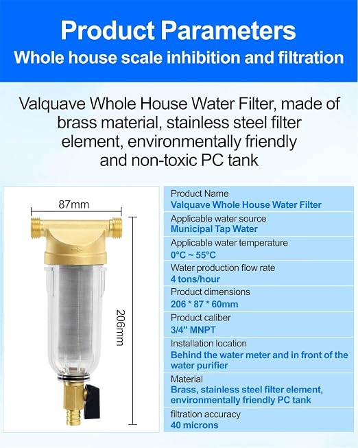 Spin Down Sediment Filters, 40-50 Micron Reusable Water Prefilter System
