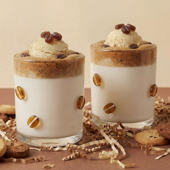 SiliFine 2 Pcs Coffee Icon Juice Glasses