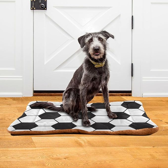 Pet Bed Soccer Football Dog Bed Mat Absorbing Non Slip Pad Pet Sleeping Mat for Small, Medium, and Large Dogs Puppy Cat 36 in x 24 in