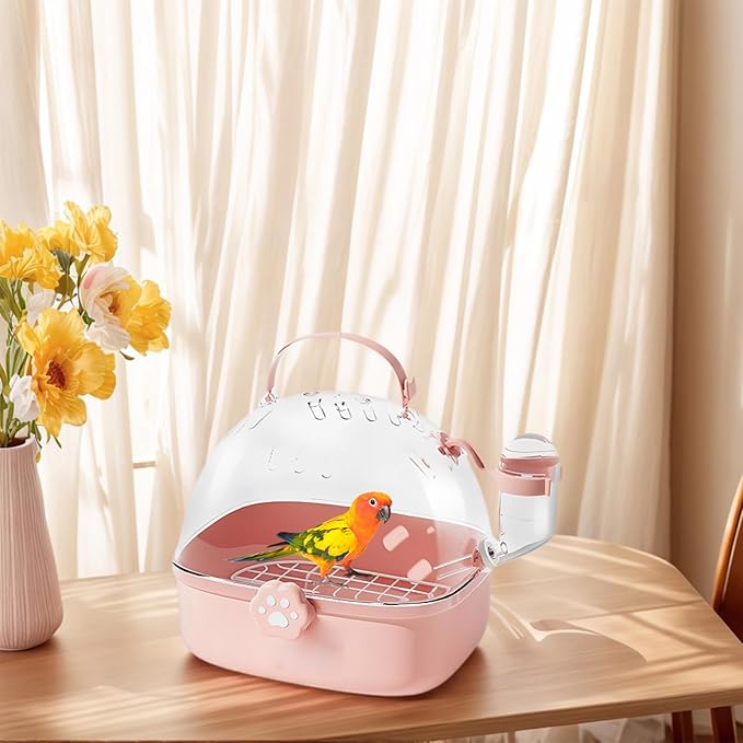 Parrot Carrier - Travel Bird Cage with Water Bottle, Parrot Travel Cage | Breathable Pet Bird Carrying Accessory for Hedgehog Chinchillas Lovebirds Cockatiels Budgies Macaws Parakeet