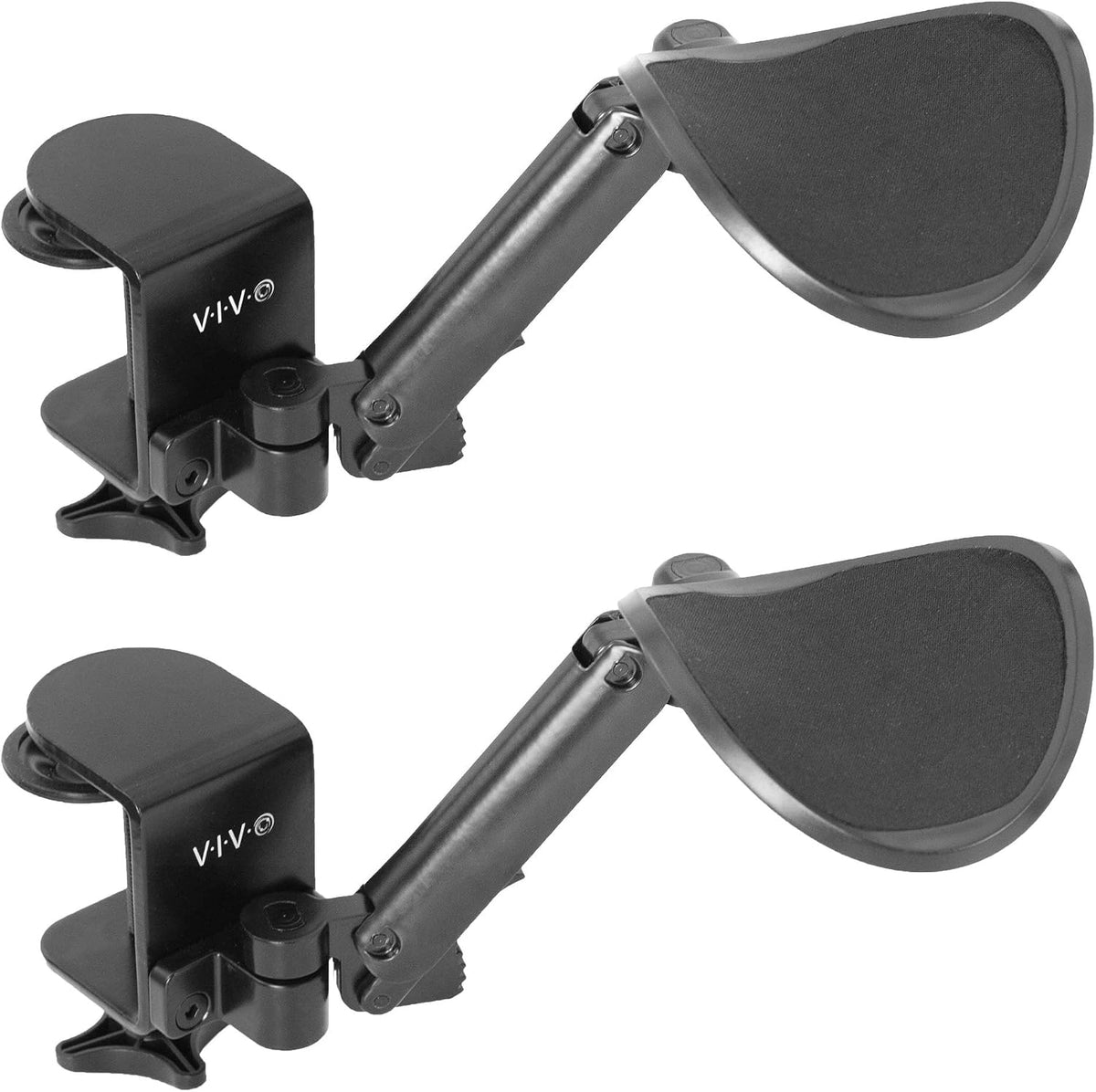 VIVO Black Clamp-on Adjustable Arm Rests, 2 Pack, MOUNT-ARM02P