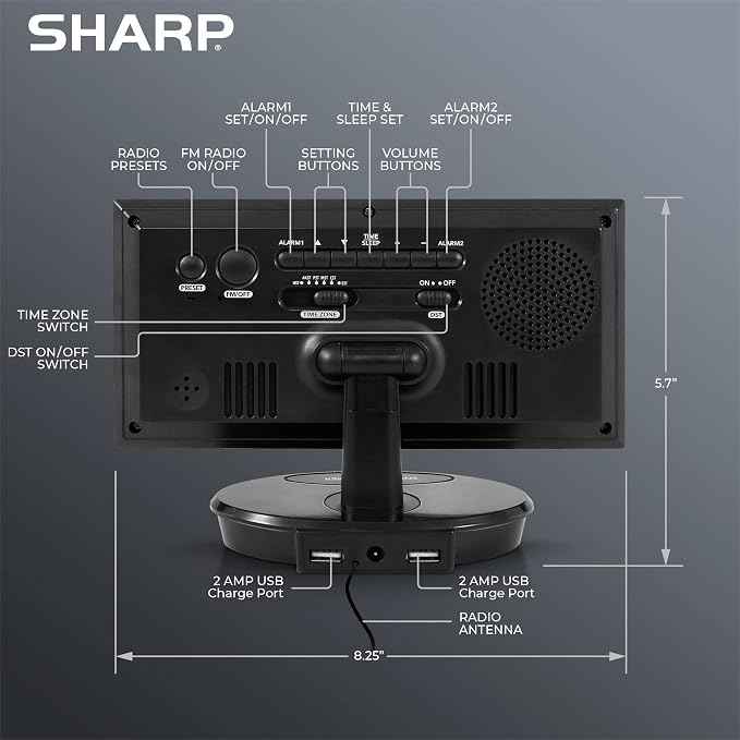 Sharp Digital Alarm Clock, 8.9" Extra Large LED Clock