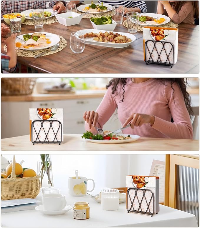 Napkin Holder for Table, Modern Decor for Home Dinner in Kitchen or Dining Room